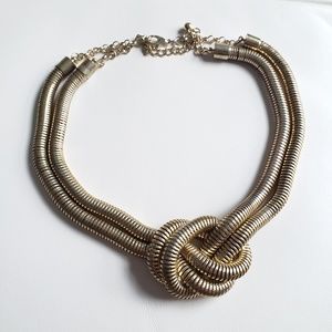 Gold metal statement necklace